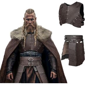 Hiifeuer Medieval Faux House Chest Presor مع درع الفخذ الحزام الواسع ، مرتزقة فارس آرتشر قابلة للتعديل.