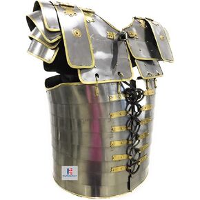 Nauticalmart Roman Lorica Segmentata Plate Plate Armor Brass Thistical Historical Rome Rome SCA LARP Prashplate 18G reenction reenction roman romor assume cover for adult