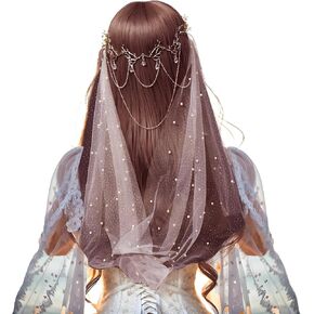 ساطع الدانتيل الزفاف حجاب العروس رئيس اللبنة ELVEN