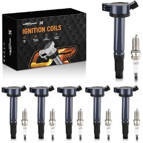 maXpeedingrods Set of 6 Ignition Coil Pack and Iridium Spark Plugs Fit for Toyota Sienna Avalon Camry Highlander RAV4 Lexus RX350 RX450h ES350 2007-2018 3.5L V6, Ignition Coil Kit Replaces# UF487