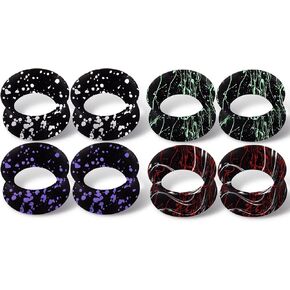 20/16/8pcs Silicone Ear Tunnels: Soft Ear Gauges Plugs Multi Colors Double Flared Ear Expanders Stretchers Piercing Jewelry for Women Men Size 00g-1"