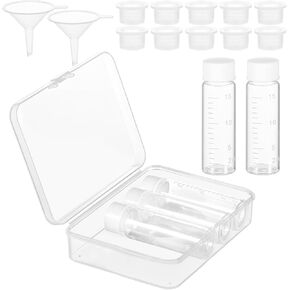 5 Pcs Liquid Medicine Travel Container, Scale Glass Liquid Containers with Leak-proof Plug Travel Size Liquid Medicine Dispenser Single Dose Medicine Bottles Dispenser (Clear, 15ml)