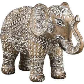 TERESA'S COLLECTIONS Boho Elephant Decor, Elephant Statues Brings Good Luck for Home Decor, Elephant Figurines for Bookshelf, Living Room, 6.3 inches Centerpiece Table Decorations Gifts for Women Men