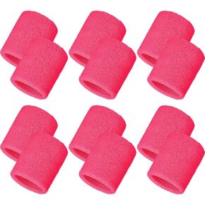 60pcs Wrist Sweatbands Neon 80s Sports Wristbands Tennis Sweat Band Thick Cotton Gymnastics Sweat Band Absorbent Wristband for Men Women Party Supplies Basketball Football (30pair)