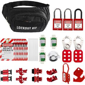Lockout Tagout Kits Electrical 73pcs with Pocket Bag for Industrial Facotory Protect