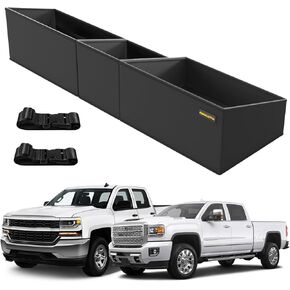 MIKKUPPA Truck Under Seat Storage - Replacement for 2019-2024 Chevy Silverado/GMC Sierra 1500, 2020-2024 Silverado/Sierra 2500HD 3500HD Double Cab & Crew Cab, Truck Tool Box Organizer Storage Box