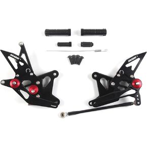 V2.0 Adjustable Rearsets Compatible with Kawasaki Ninja ZX6R ZX636 2005-2006, Black