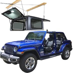 Premium Hard Top Removal Lift Hoist for Jeep Wrangler and Ford Bronco - Self-Leveling Design, Safe Anti-Drop System, Easy One-Person Operation - Supports 8-16 ft. Ceilings - Bonus 6 T Knobs Included