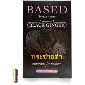 Black Ginger - Premium Thai Root Extract with 16% Methoxyflavones & 11% DMF - Traditional Asian Herb for Energy & Performance Support (300mg, 30 Capsules)