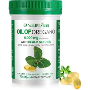 Oil of Oregano Softgel - 6000mg Oil of Oregano with Black Seed Oil 2 in 1, Organic Oregano Oil Extract, Natural Antioxidants Fitness, Immune Support, Non-GMO & Gluten Free - 120 Count