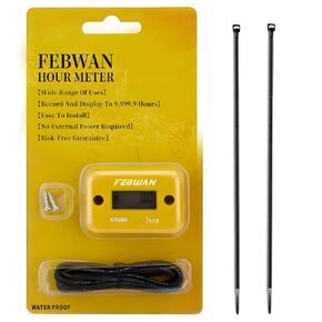 Inductive Hour Meter for Gas Engine Generator Lawn Mower Pressure Washer Marine ATV Boat Outboard Motor Dirt Bike Motorcycle LCD Digital Hour Counter, Waterproof Hr Meters,1 Pack Black