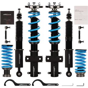 maXpeedingrods Coilovers for Ford Mustang 2005-2014, 24 Level Adjustable Damper Coilovers Suspension Kit Struts,Height Adjustable Lowering Kit Blue
