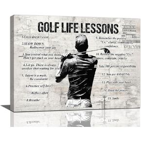 Trimety Golf Wall Art Inspirational Golf Wall Decor Sports Sign Sign Gray Canvas Decorations Home Decorations Print Painting Artor For Boys Man Girls Bedroom Room 16 "X12"