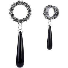 COOEAR Dangle Gauges for Earrings, Screw Back Stainless Steel Tunnels and Plugs, Figure Circle Expander.