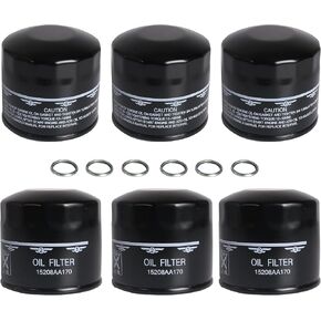 6-Pack 15208AA170 Oil Filter with Crush Gaskets, Fits for Subaru WRX 2015-2024, Fits for Subaru BRZ 2022-2024, 1.6L, 803916010