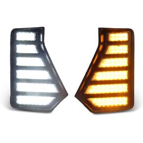 Fog Lights Kit Compatible with Tacoma 2024 2025 W/White Daytime Running Light Accessories - Amber Sequential Turn Signal Lamps