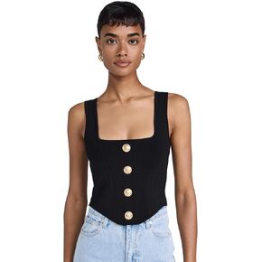 L'AGENCE Women's Saga Square Neck Knit Corset Blouse