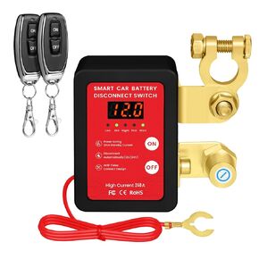 Kill Switch for Car - Remote Battery Disconnect Switch 12v, 240A, Upgrade Smart Voltage with LED Screen, Anti-Theft, Prevent Battery Drain (red)