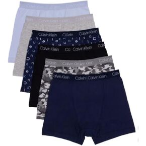 Calvin Klein Boys' Boxer Briefs, 6-Pack, Assorted Colors, Size L