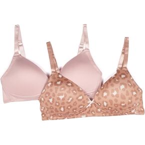 TAHARI Girls' 2-Pack Molded Wire-Free Training Bras – Soft, Adjustable Fit