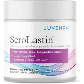 Juvenon Menopause Supplements for Women Mood Support, Hot Flashes Relief, Peri-Menopausal Support, Hormone Balance, Promote Calm, Energy, Clarity, Sleep, Natural Herbal Supplement, (30 Capsules)