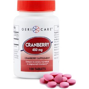 High-Potency Cranberry Supplement By GeriCare- 450mg Pure Cranberry Tablets For Urinary Tract Health- Natural UTI Prevention For Men & Women- GMO, Gluten & Dairy Free Cranberry Concentrate [100 Count]
