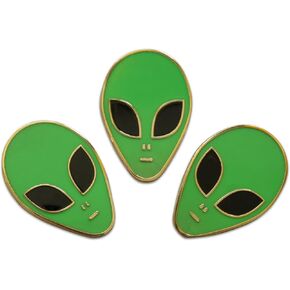 رواية Merk Alien & UFO - كائنات طيران غير محددة من طية صدر السترة ، دبوس القبعة وربطة عنق مع القابض مرة أخرى