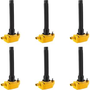 UF648 Ignition Coil Pack متوافق مع Jeep Grand Cherokee Wrangler لـ Chrysler 300 Town & Country For Dodge Charger Journey for Ram C/V 6 V6 استبدال C1791 5C1848 مجموعة صفراء من 6