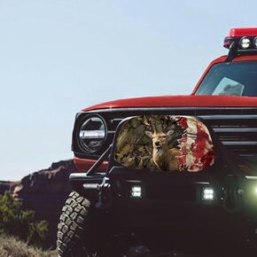 Fire Skeleton Winch Protection Cover Winch Cover Waterproof, Heavy Duty Waterproof Dust-Proof Winch Protection Cover Indoor/Outdoor - (23" x 11" x 11")