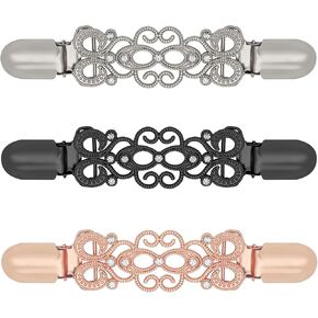 3 PCS CLIPS CLIPS CINCH CLIPS VINTAGE VIRCH CLIP BACK CINCH Shawl Cardigan Callar Clip Clip لتشديد اللباس Pant Weist Trainener for Women (Classic)