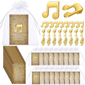 Yinkin Music Lapel Pin Gifts Bulk 3 Styles Musical Brooch Music Cards and Organza Facs for Teasure Student Tervanize Tevel