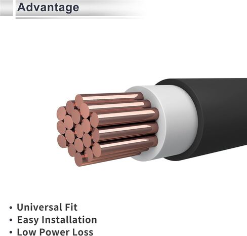 1 Pc Universal Battery Inverter Cable 5/16" Lug 3FT Battery Cable 5 AWG Gauge Black Tinned Copper in Saudi Arabia