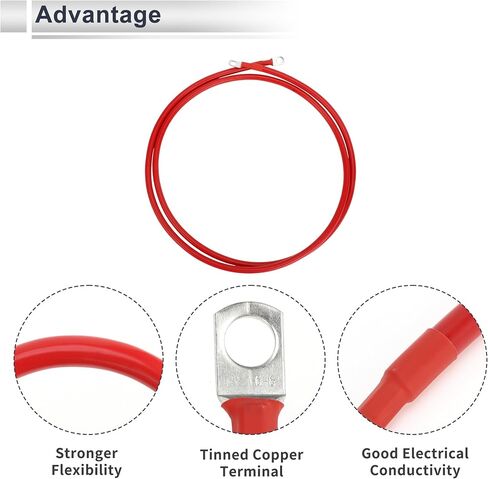 1 Pc Universal Battery Inverter Cable 5/16" Lug 3FT Battery Cable 5 AWG Gauge Black Tinned Copper in Saudi Arabia