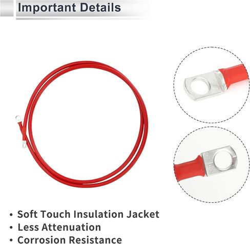 1 Pc Universal Battery Inverter Cable 5/16" Lug 3FT Battery Cable 5 AWG Gauge Black Tinned Copper in Saudi Arabia
