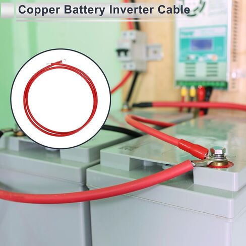 1 Pc Universal Battery Inverter Cable 5/16" Lug 3FT Battery Cable 5 AWG Gauge Black Tinned Copper in Saudi Arabia
