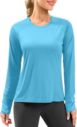 Women's UPF 50+ Sun Shirts Long Sleeve UV Protection Rash Guard Lightweight Quick Dry Workout Hiking Tops for Women in Saudi Arabia