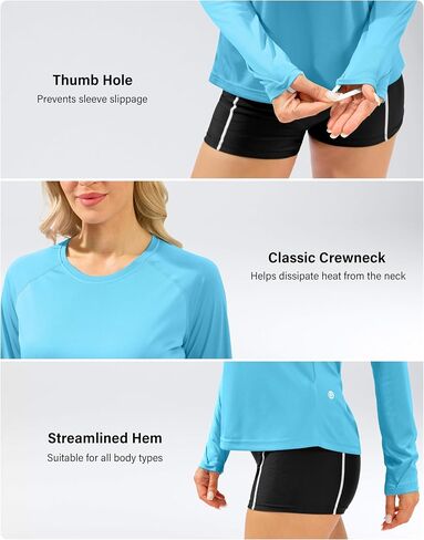Women's UPF 50+ Sun Shirts Long Sleeve UV Protection Rash Guard Lightweight Quick Dry Workout Hiking Tops for Women in Saudi Arabia