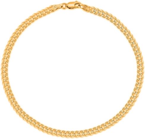 Savlano 925 Sterling Silver Chain Rope ، Figaro ، Mariner ، Curb - سلسلة مطلية بالذهب 18K متوفر في 9 و 10 و 11 بوصة للنساء مع صندوق هدايا - مصنوع في إيطاليا in Saudi Arabia