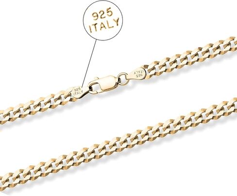Savlano 925 Sterling Silver Chain Rope ، Figaro ، Mariner ، Curb - سلسلة مطلية بالذهب 18K متوفر في 9 و 10 و 11 بوصة للنساء مع صندوق هدايا - مصنوع في إيطاليا in Saudi Arabia