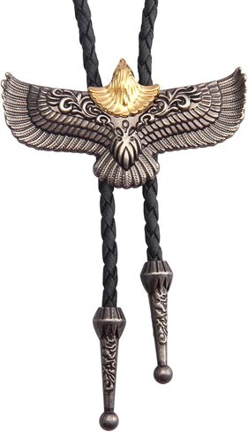 Vintage Bolo Tie for Men Women Western Cowboy Leather Necktie Handmade Bolotie Cowboy Bola Tie in Kuwait