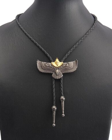 Vintage Bolo Tie for Men Women Western Cowboy Leather Necktie Handmade Bolotie Cowboy Bola Tie in Kuwait