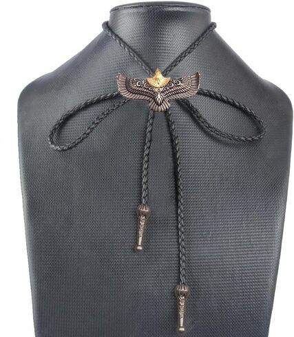 Vintage Bolo Tie for Men Women Western Cowboy Leather Necktie Handmade Bolotie Cowboy Bola Tie in Kuwait