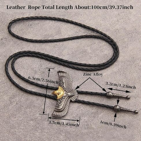 Vintage Bolo Tie for Men Women Western Cowboy Leather Necktie Handmade Bolotie Cowboy Bola Tie in Kuwait