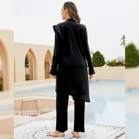 Muslim Swimsuits for Women Swimwear Long Sleeve Burkini Full Cover Swimsuit Hijab Rash Guard, 3pcs Set in Saudi Arabia