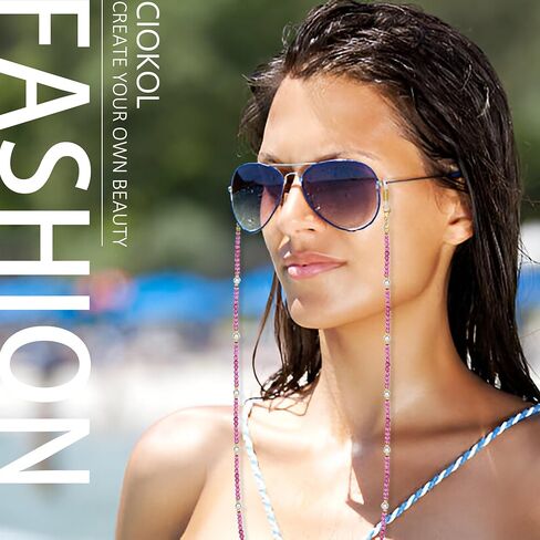 Crystal Beaded Glasses Chain-Sunglass Lanyards for Women and Teen-Girl-Stylish Glasses Accessories in Saudi Arabia