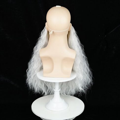 Aicos Grey Fake Beard for Men Long Curly Mustache for Halloween Party in Saudi Arabia