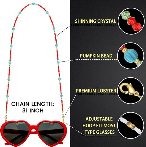Crystal Beaded Glasses Chain-Sunglass Lanyards for Women and Teen-Girl-Stylish Glasses Accessories in Saudi Arabia