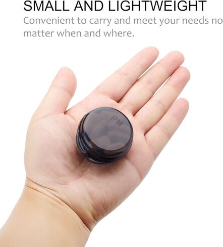 Small Pill Case for Purse & Pocket, Double-Layer Pill Box, Portable Medicine Organizer Travel Pillbox, Cute Pill Container Holder,Multifunctional Mini Storage Box (Black) in Kuwait
