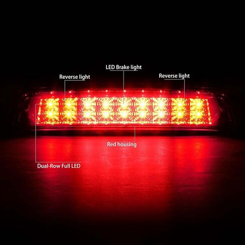 DNA MOTORING 3BL-DRAM09-LED-BK Black Housing LED High Mount 3rd Third Brake Light [Compatible with 09-17 Dodge Ram 1500 2500 3500] in Saudi Arabia