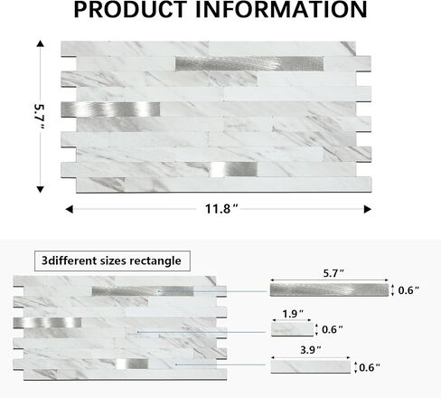 16 Pieces Peel and Stick PVC Mosaic Backsplash,for Kitchen Backsplash,Etc in Saudi Arabia